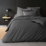 Douceur d'int�rieur - housse de couette gris fonc� en percale de coton - douceur et �l�gance 240 x 220 ...
