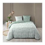 Douceur d'intrieur - housse de couette rversible 260 x 240 cm ? coton 57 fils malia sauge