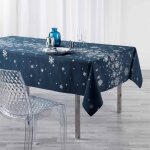 Douceur d'intrieur - nappe rectangle 150 x 300 cm polyester imprime metallise constellation marine