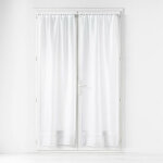 Douceur d'int�rieur - paire droite passe tringle 2 x 70 x 200 cm voile sable lissea blanc