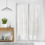 Douceur d'int�rieur - paire droite passe tringle 2 x 70 x 200 cm voile sable lissea blanc