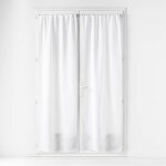Douceur d'int�rieur - paire de voilages haltona blanc - effet lin tiss� 70x200 cm