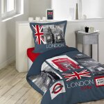 Douceur d'intérieur - parure de couette en coton - lit 1 personne - london - livraison gratuite Douceur d'intérieur - parure de couette en coton - lit 1 personne - london - livraison gratuite