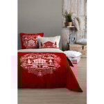 Douceur d'intrieur - parure housse de couette valloire rouge 240 x 220 cm ? 100 % coton - 220x240cm ...