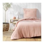 Douceur d'int�rieur - parure de lit 140 x 200 cm double gaze coton uni 57 fils angelia rose