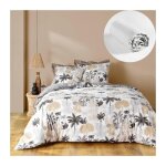 Douceur d'intrieur - parure de lit scarlett gris 240 x 220 cm + drap - housse 140x190 cm blanc