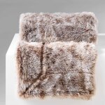 Douceur d'intrieur - plaid 125 x 150 cm imitation fourrure antartic choco