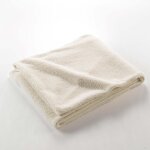 Douceur d'int�rieur - plaid 180 x 220 cm bouclette unie wooly naturel