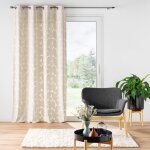 Douceur d'int�rieur - rideau d�co 135 x 260 cm en velours devor� geolina naturel