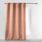 Douceur d'int�rieur - rideau grande hauteur � ?illets 140 x 280 cm ? polyester uni essentiel blush