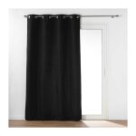 Douceur d'intrieur - rideau isolant thermique uni noir 135x260 cm