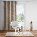 Douceur d'int�rieur - rideau � ?illets occultant imprim� m�tallis� or �clat taupe 140 x 260 cm
