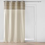 Douceur d'int�rieur - rideau a oeillets 140 x 240 cm poly coton + top jacquard camalia