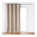 Douceur d'intrieur - rideau  oeillets (140 x 260 cm) eclat taupe, occultant imprim mtallis