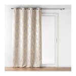 Douceur d'intrieur - rideau a oeillets 140 x 260 cm occultant imprim mtallis lyra blanc