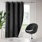 Douceur d'intrieur - rideau  oeillets icemount thermique uni noir 140x260 cm