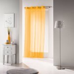 Douceur d'intrieur - rideau a oeillets polyester voile uni voiline jaune 140 x 280 cm