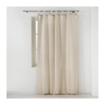 Douceur d'intérieur - rideau à passants avec pompons cyrine uni blanc 140x240 cm Douceur d'intérieur - rideau à passants avec pompons cyrine uni blanc 140x240 cm