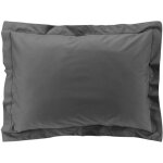 Douceur d'intérieur - taie d'oreiller rectangle 50x70 cm - percale 100% coton - anthracite Douceur d'intérieur - taie d'oreiller rectangle 50x70 cm - percale 100% coton - anthracite