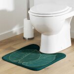 Douceur d'intrieur - tapis contour wc 45 x 45 cm microfibre imprime jade