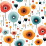 Douceur d'intrieur - toile cire au mtre - largeur 140 cm - fleurs orange, bleu et rouge - multicolore ...