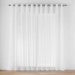 Douceur d'int�rieur - voilage baie vitr�e 400 x 240 cm effet lin tisse haltona blanc