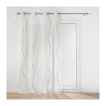 Douceur d'intrieur - voilage a oeillets 140 x 240 cm voile sabl imprim metallis elona or