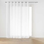 Douceur d'int�rieur - voilage a oeillets 240 x 240 cm effet lin tiss� haltona blanc