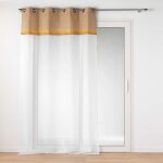 Douceur d'intérieur - voilage à top jute et franges jaune 140x240 cm Douceur d'intérieur - voilage à top jute et franges jaune 140x240 cm