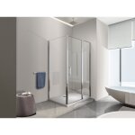 Nala - douche de 6 mm - paroi fixe laterale et face frontale - porte battante (receveur non inclu) - ...