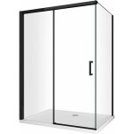 Douche d'angle avec paroi latrale fixe et porte frontale avec fermeture douce amortie h 200 8 mm cadre ...