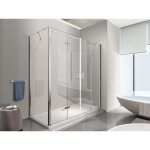 Douche angulaire avec ouverture vers l'intérieur pliante et paroi fixe latérale réversible - 65 - 67, ... Douche angulaire avec ouverture vers l'intérieur pliante et paroi fixe latérale réversible - 65 - 67, ...