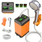 Douche de camping portable pompe de douche �lectrique ext�rieure, affichage intelligent de la temp�rature ...