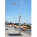 Douche d'extrieur avec receveur de douche libero en acier inoxydable avec rince pieds 230cm