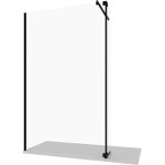 Douche à l'italienne 130cm + porte pivotante 30cm verre clair 8mm avec traitement anti - calcaire profilés ... Douche à l'italienne 130cm + porte pivotante 30cm verre clair 8mm avec traitement anti - calcaire profilés ...