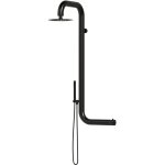 Douche murale d'extrieur en acier inoxy cm 128x42, 5x42 sined doccia cabras nera