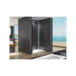 Buylando - douche de niche viktoria 150x195 cm avec porte coulissante - ferrures noires
