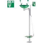 Douche de s�curit� delabie sur colonne avec bac de r�cup�ration