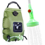Douche solaire de camping vert arm�e, douche solaire portable, poche � eau pliable d'ext�rieur de 20 ...