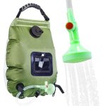 Douche solaire de camping vert arm�e, douche solaire portable, poche � eau pliable d'ext�rieur de 20 ...
