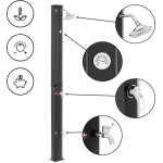 Douche solaire rservoir 35 litres avec douche  effet pluie robinet thermomtre abs alliage de zinc ...