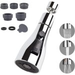Douchette evier cuisine robinet 360 degres, 3 modes embout robinet cuisine avec aerateur, mitigeur evier ...