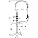 Douchette vaisselle avec mitigeur monotrou - gastro m Douchette vaisselle avec mitigeur monotrou - gastro m