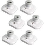 Douille de plafonnier e27 � vis, murale avec culot e27, ac 230 v, porte lampe carr�e blanche, base support ...