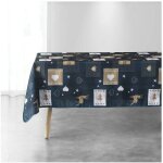 Nappe antitache rectangulaire - 150 x 300 cm - sapins, coeurs et cerfs - bleu - bleu Nappe antitache rectangulaire - 150 x 300 cm - sapins, coeurs et cerfs - bleu - bleu