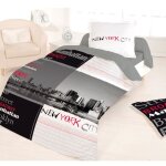 Dourev - housse de couette 140x200 manhattan + 1 taie 100% coton