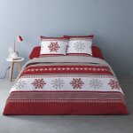 Dourev - housse de couette 200x200 adle + 2 taies coton flanelle