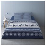 Dourev - housse de couette 260x240 fenris bleu + 2 taies mati�re polaire