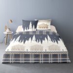 Housse de couette flanelle 240x220 rim + 2 taies