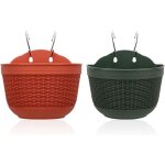 Dpzo - 2 pcs pots de fleurs suspendus en plastique avec crochet, support pour jardin, clôture et balcon ... Dpzo - 2 pcs pots de fleurs suspendus en plastique avec crochet, support pour jardin, clôture et balcon ...